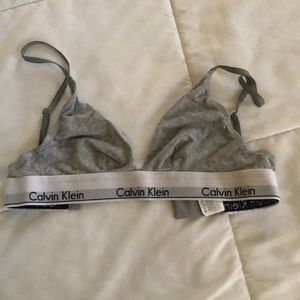 grey calvin klein bralette